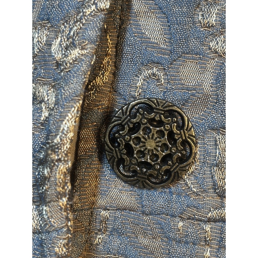Chicos Golden Blues Ampere Jacket Suit Blazer Womens Size 3 Floral Lined Preppy - Picture 9 of 14